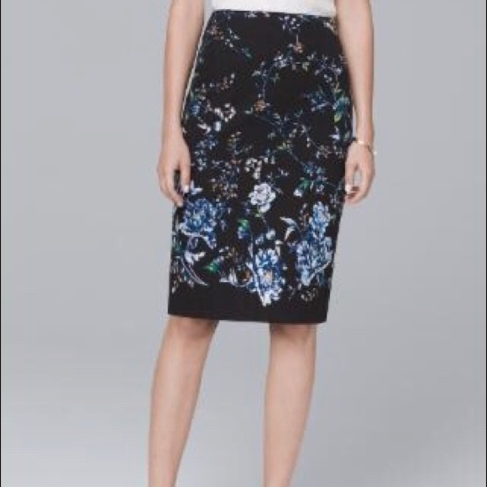 White House Black Market floral pencil skirt women